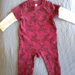 Tea Collection MOUNTAIN MENAGERIE Two Tone Dress 9-12m NWT